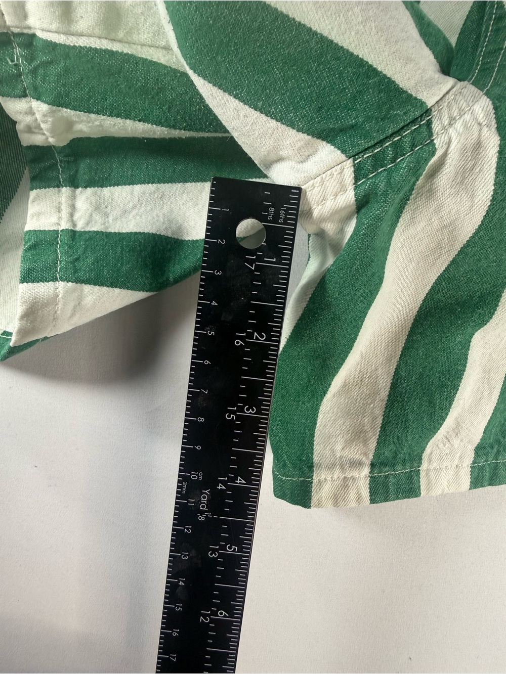 Vintage Rockies High Rise Green & White Striped Shorts | Western Cotton | USA - Picture 12 of 13